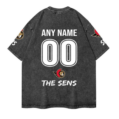 [SUPER SALE] NEW CUSTOMIZED NHL29 OSN OTTAWA SENATORS MULTICOLOR WASHED TEE