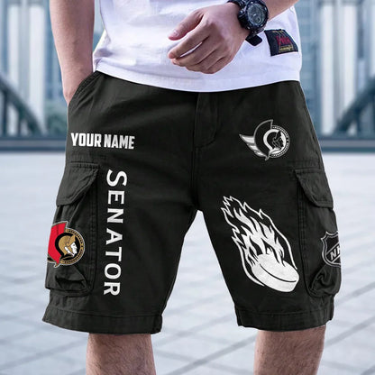[SUPER SALE] NEW CUSTOMIZED NHL29 OSN OTTAWA SENATORS CARGO SHORTS