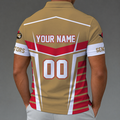 LIMITED EDITION - NEW CUSTOMIZED NHL29 OSN OTTAWA SENATORS POLO SHIRT