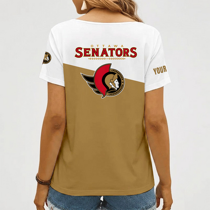 [SUPER SALE] NEW CUSTOMIZED NHL29 OSN OTTAWA SENATORS V-NECK FEMALE SHIRT