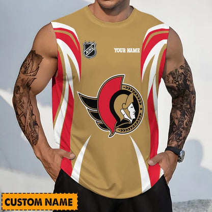 LIMITED EDITION - NEW CUSTOMIZED NHL29 OSN OTTAWA SENATORS TANK TOP & GYM SHIRT