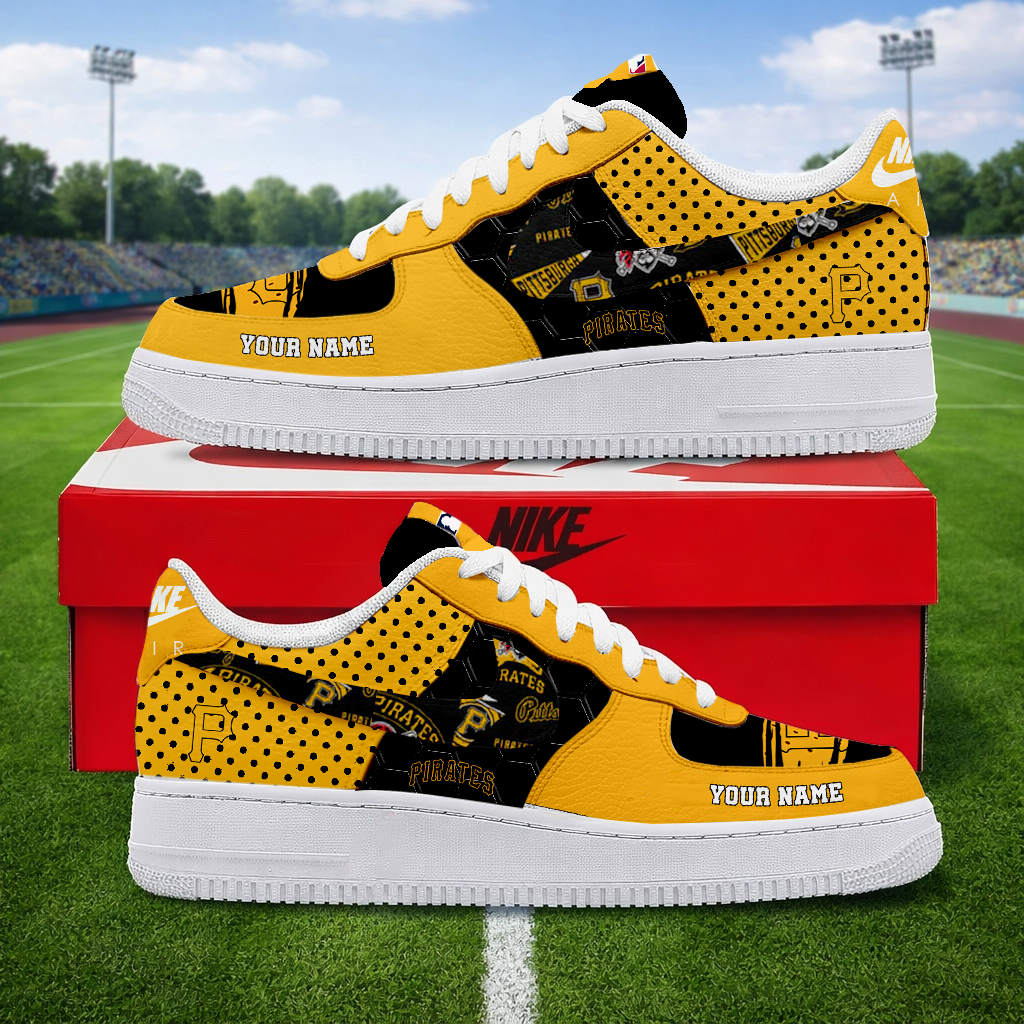 LIMITED EDITION - NEW CUSTOMIZED MLB29 PHP PITTSBURGH PIRATES AF1 SNEAKERS