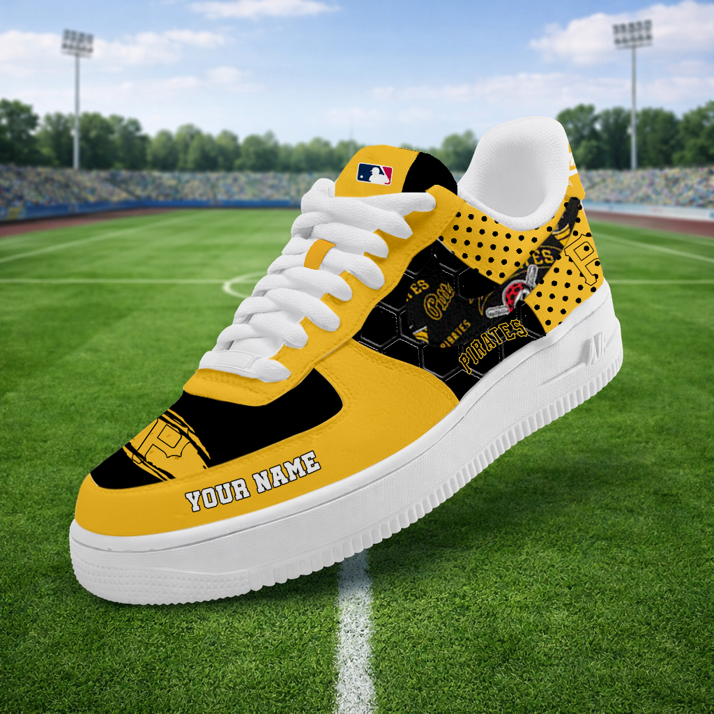 LIMITED EDITION - NEW CUSTOMIZED MLB29 PHP PITTSBURGH PIRATES AF1 SNEAKERS