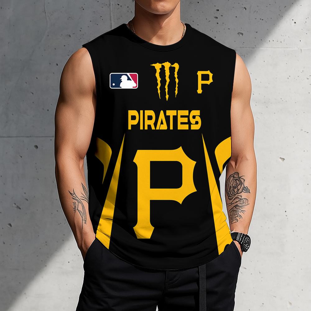 LIMITED EDITION - NEW CUSTOMIZED MLB29 PHP PITTSBURGH PIRATES MEN'S GYM SHIRT