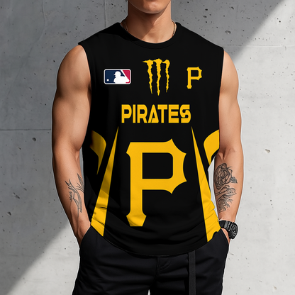 LIMITED EDITION - NEW CUSTOMIZED MLB29 PHP PITTSBURGH PIRATES MEN'S GYM SHIRT