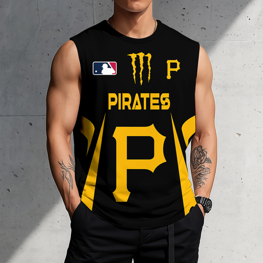 LIMITED EDITION - NEW CUSTOMIZED MLB29 PHP PITTSBURGH PIRATES MEN'S GYM SHIRT