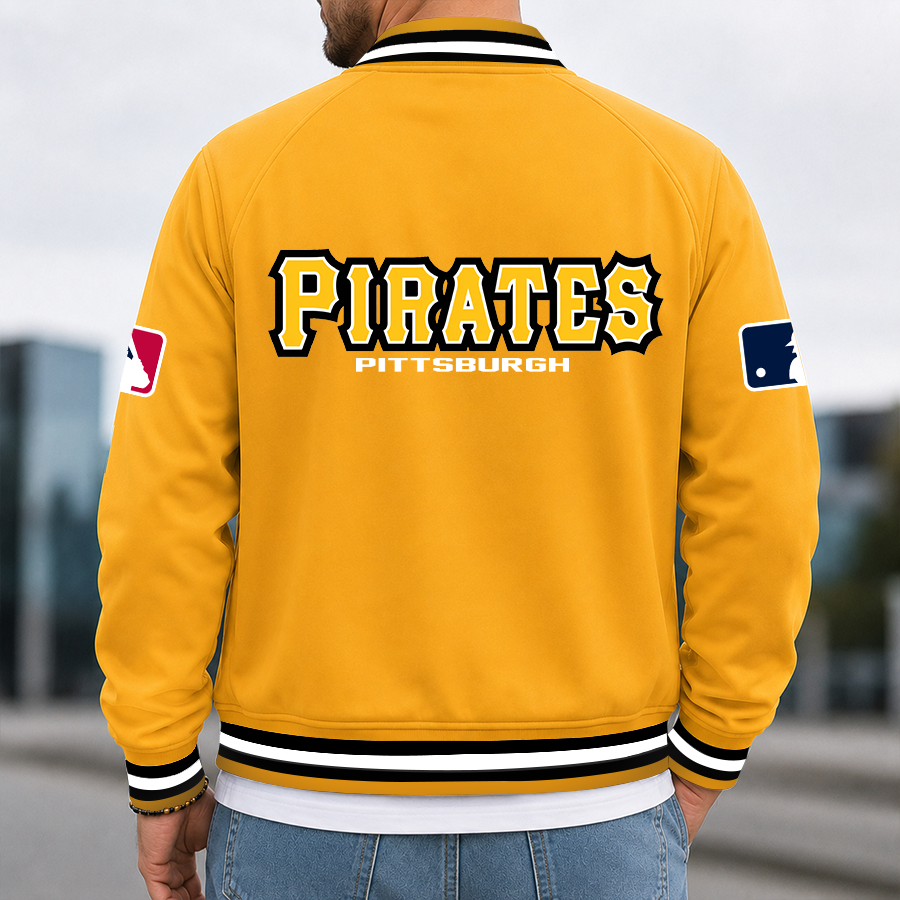 [FLASH SALE] NEW CUSTOMIZED MLB29 PHP PITTSBURGH PIRATES MULTICOLOR MEN'S CASUAL JACKET
