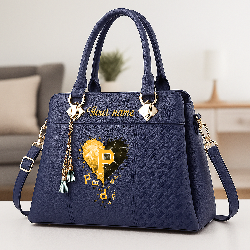 LIMITED EDITION - NEW CUSTOMIZED MLB29 PHP PITTSBURGH PIRATES ZIP HANDBAG MULTICOLOR