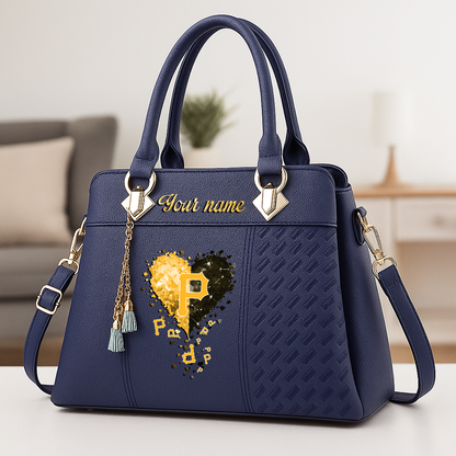 LIMITED EDITION - NEW CUSTOMIZED MLB29 PHP PITTSBURGH PIRATES ZIP HANDBAG MULTICOLOR