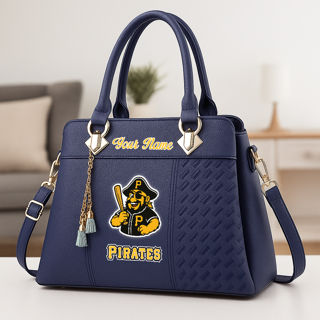 LIMITED EDITION - NEW CUSTOMIZED MLB29 PHP PITTSBURGH PIRATES ZIP HANDBAG MULTICOLOR
