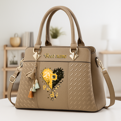 LIMITED EDITION - NEW CUSTOMIZED MLB29 PHP PITTSBURGH PIRATES ZIP HANDBAG MULTICOLOR