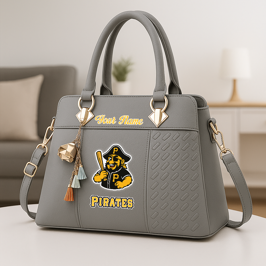 LIMITED EDITION - NEW CUSTOMIZED MLB29 PHP PITTSBURGH PIRATES ZIP HANDBAG MULTICOLOR