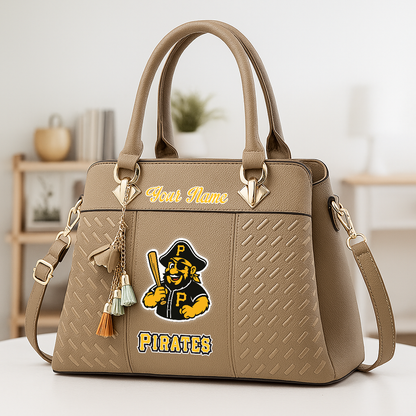 LIMITED EDITION - NEW CUSTOMIZED MLB29 PHP PITTSBURGH PIRATES ZIP HANDBAG MULTICOLOR