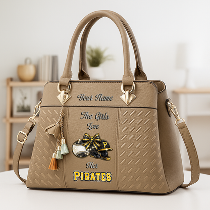 LIMITED EDITION - NEW CUSTOMIZED MLB29 PHP PITTSBURGH PIRATES ZIP HANDBAG MULTICOLOR