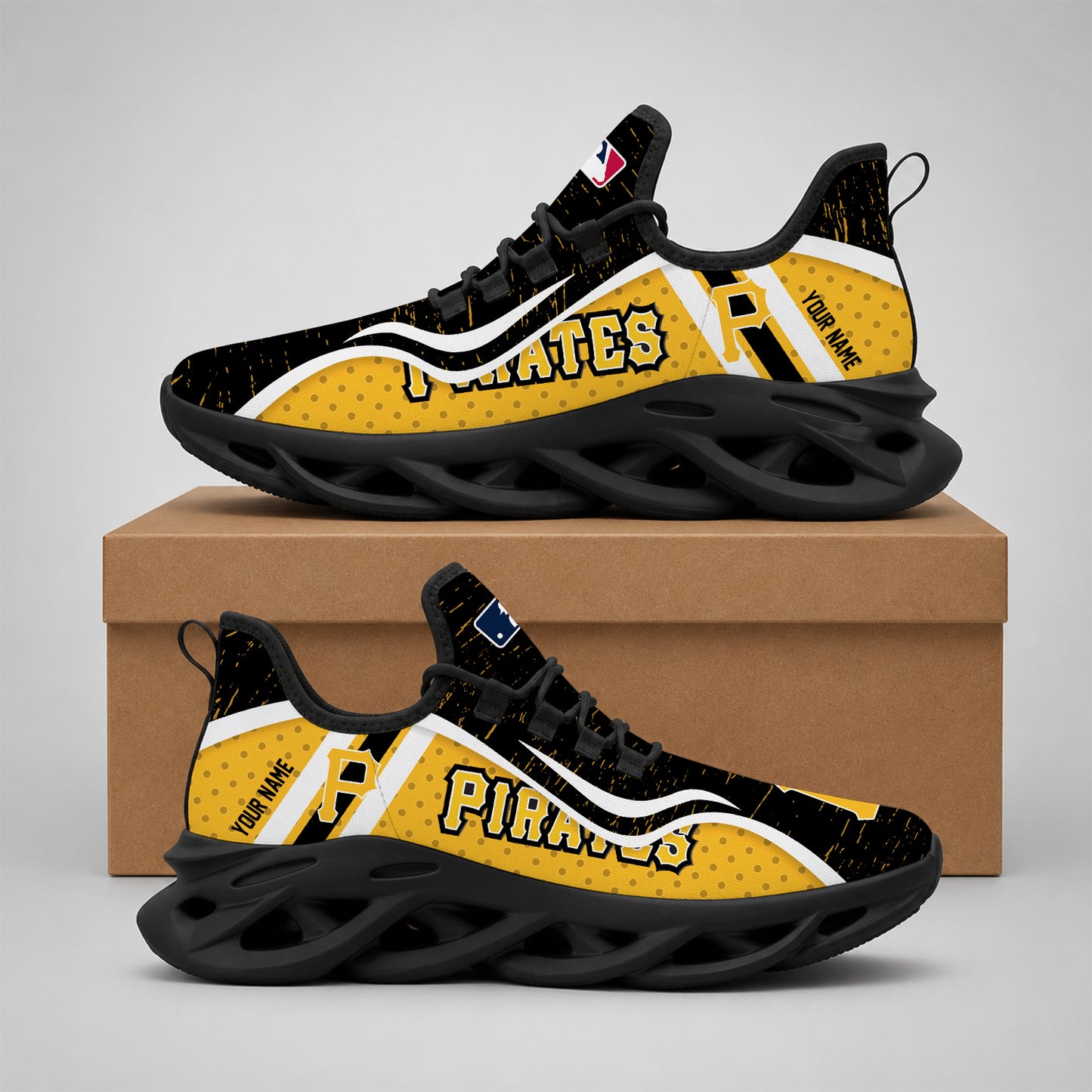 ELITE EDITION - NEW CUSTOMIZED MLB29 PHP PITTSBURGH PIRATES MAX SOUL SHOES