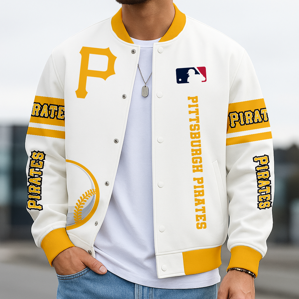 LIMITED EDITION - NEW CUSTOMIZED MLB29 PHP PITTSBURGH PIRATES BASEBALL JACKET, SATIN VARSITY JACKET
