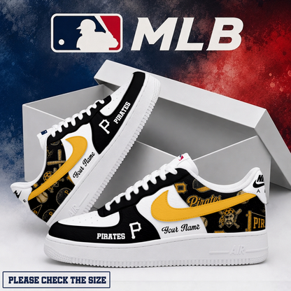 LIMITED EDITION - NEW CUSTOMIZED MLB29 PHP PITTSBURGH PIRATES AF1 SHOES