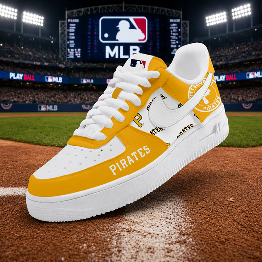 LIMITED EDITION - NEW CUSTOMIZED MLB29 PHP PITTSBURGH PIRATES AF1 SHOES
