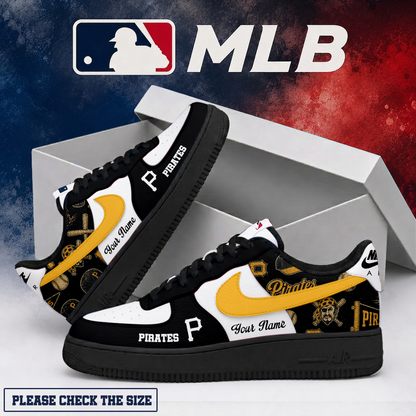 LIMITED EDITION - NEW CUSTOMIZED MLB29 PHP PITTSBURGH PIRATES AF1 SHOES