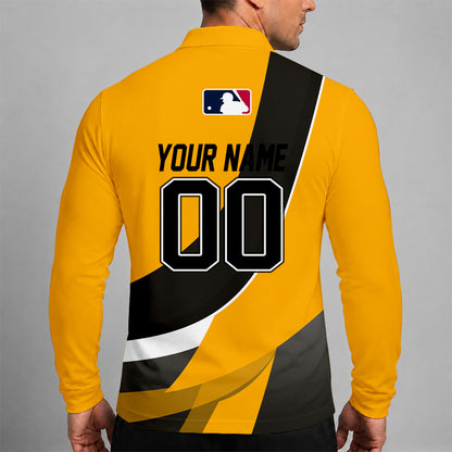 [FLASH SALE] NEW CUSTOMIZED MLB29 PHP PITTSBURGH PIRATES MEN'S LONG SLEEVE POLO