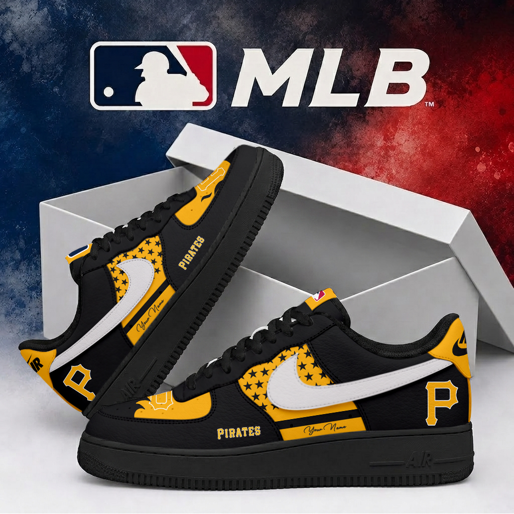 LIMITED EDITION - NEW CUSTOMIZED MLB29 PHP PITTSBURGH PIRATES AF1 SHOES