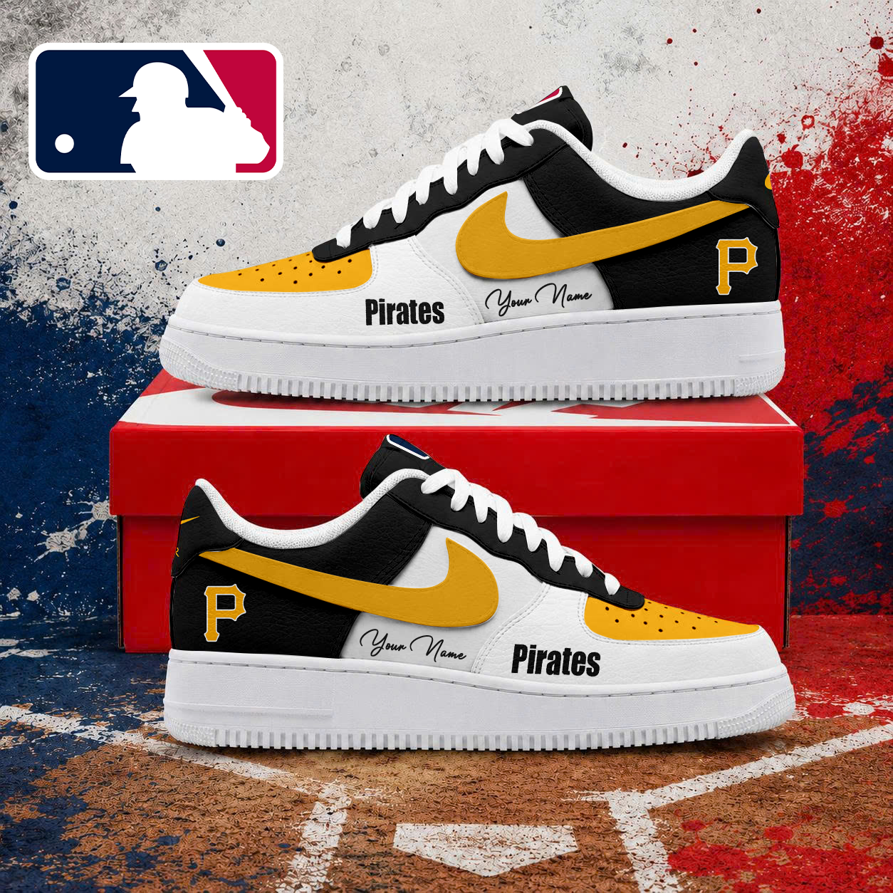 VIRAL EDITION - NEW CUSTOMIZED MLB29 PHP PITTSBURGH PIRATES AF1 SHOES