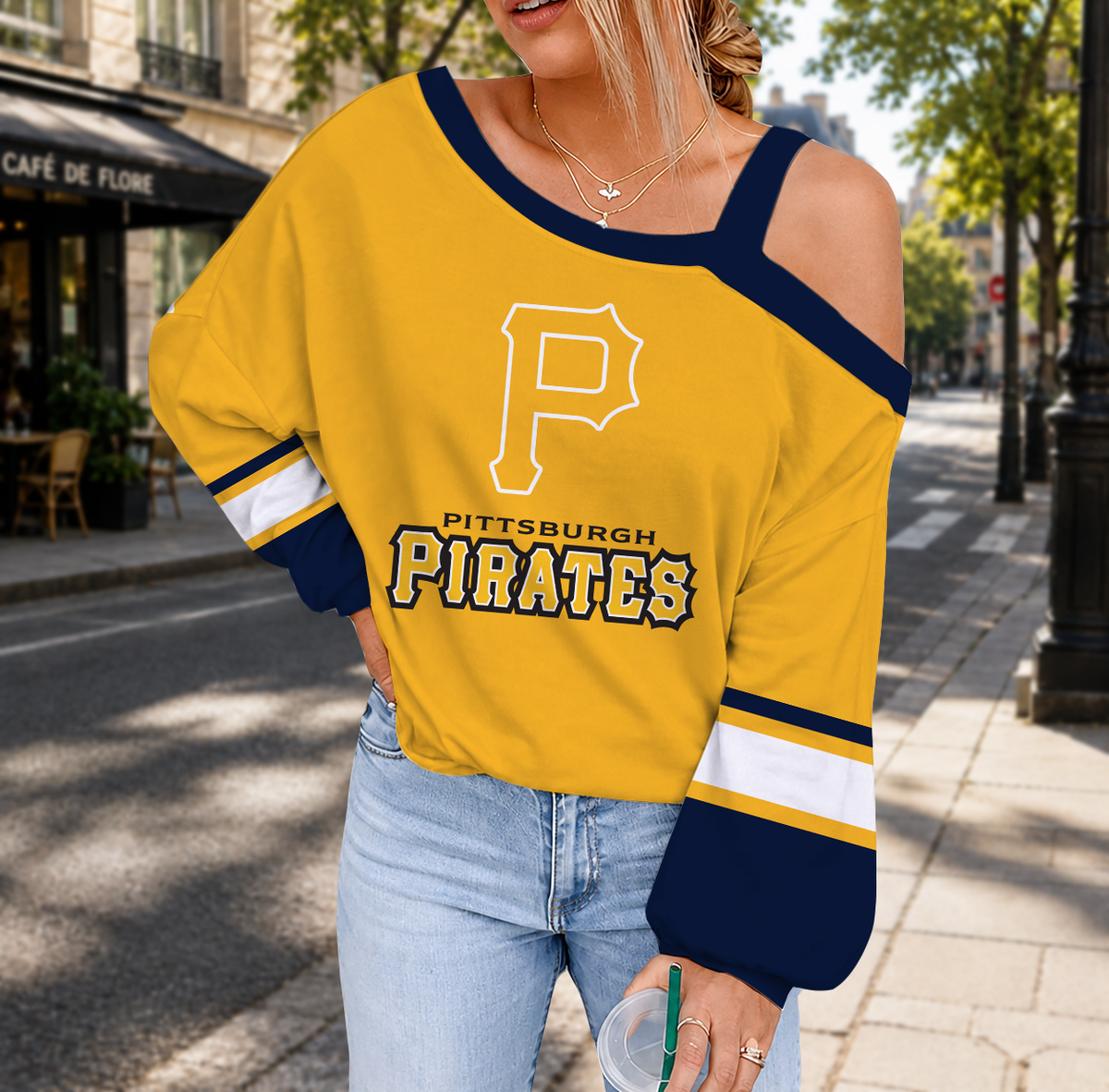 SPECIAL EDITION - NEW CUSTOMIZED MLB29 PHP PITTSBURGH PIRATES DROP SHOULDER SWEATSHIRT