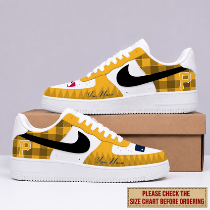 LIMITED EDITION - NEW CUSTOMIZED MLB29 PHP PITTSBURGH PIRATES AF1 SHOES