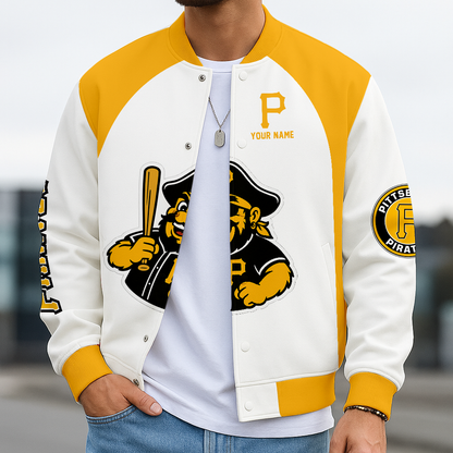 LIMITED EDITION - NEW CUSTOMIZED MLB29 PHP PITTSBURGH PIRATES BASEBALL JACKET, SATIN VARSITY JACKET
