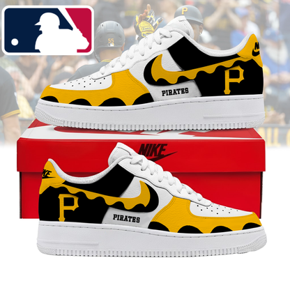 FINAL CLEARANCE - NEW CUSTOMIZED MLB29 PHP PITTSBURGH PIRATES AF1 SHOES