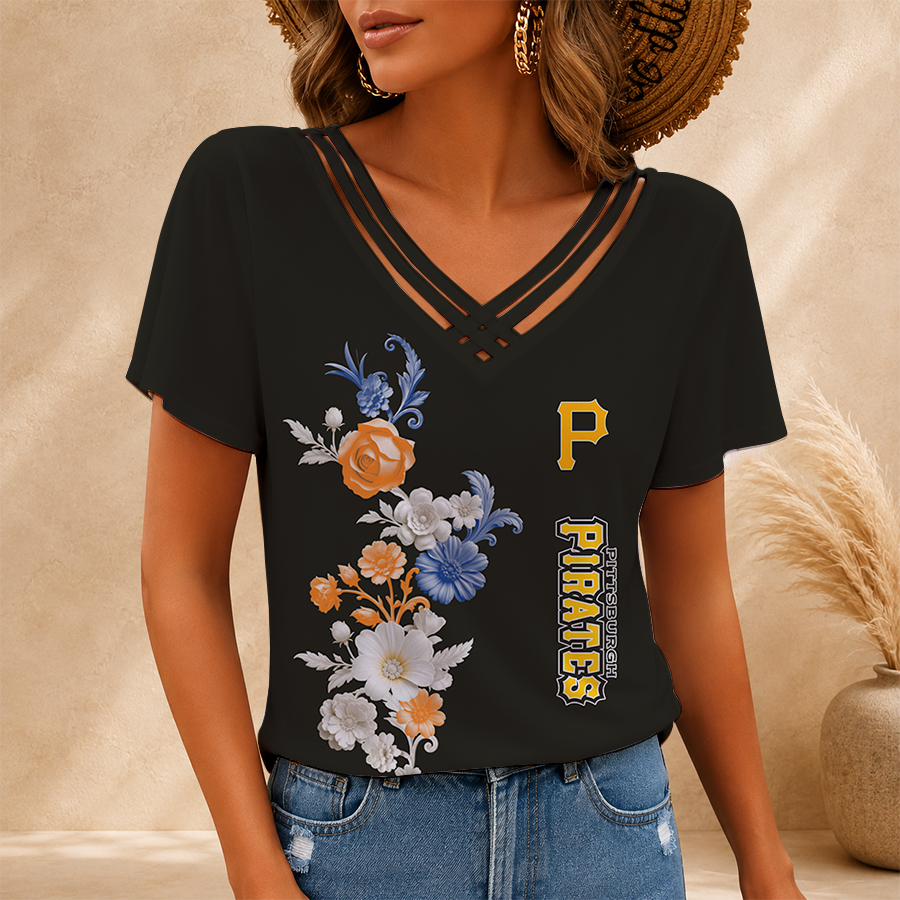 [FLASH SALE] NEW CUSTOMIZED MLB29 PHP PITTSBURGH PIRATES V-NECK SHIRT