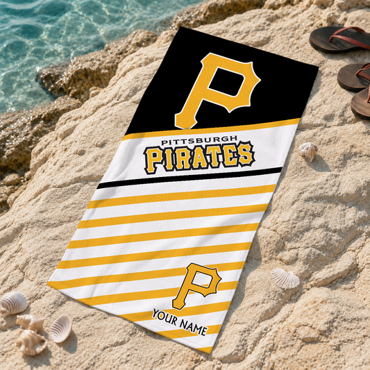 HOT DEAL - NEW CUSTOMIZED MLB29 PHP PITTSBURGH PIRATES BEACH TOWEL FOR FAN