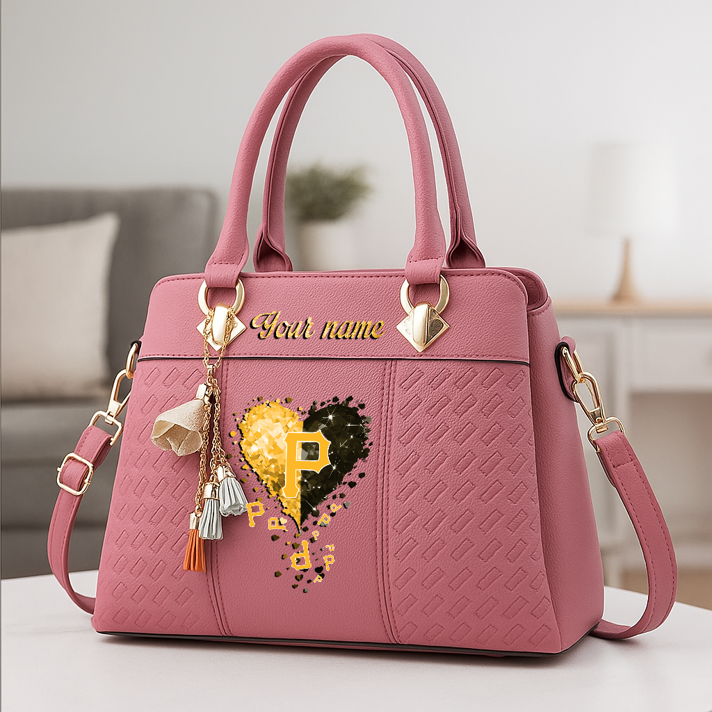 LIMITED EDITION - NEW CUSTOMIZED MLB29 PHP PITTSBURGH PIRATES ZIP HANDBAG MULTICOLOR