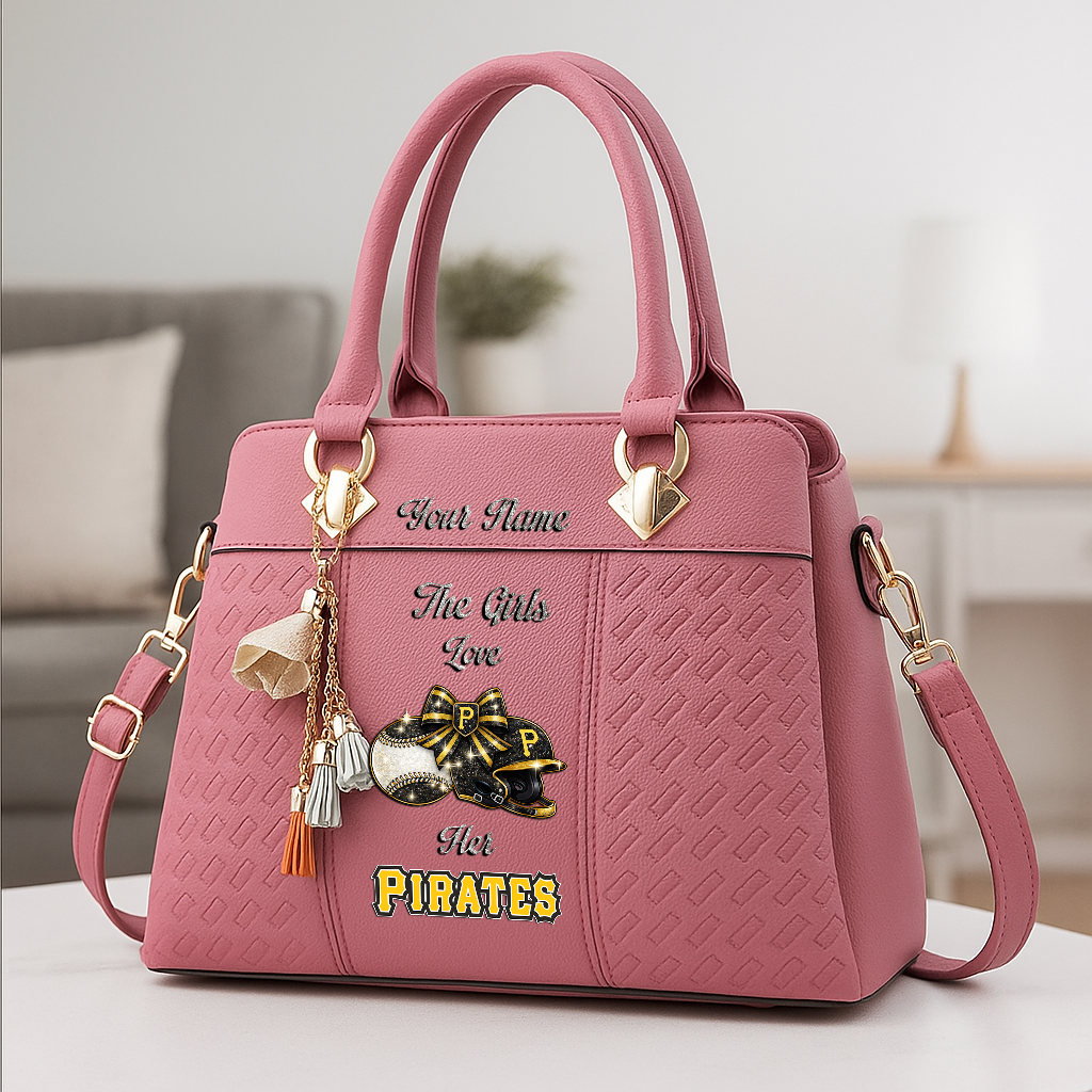 LIMITED EDITION - NEW CUSTOMIZED MLB29 PHP PITTSBURGH PIRATES ZIP HANDBAG MULTICOLOR