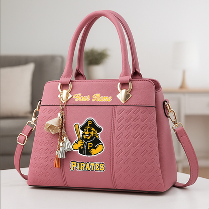 LIMITED EDITION - NEW CUSTOMIZED MLB29 PHP PITTSBURGH PIRATES ZIP HANDBAG MULTICOLOR
