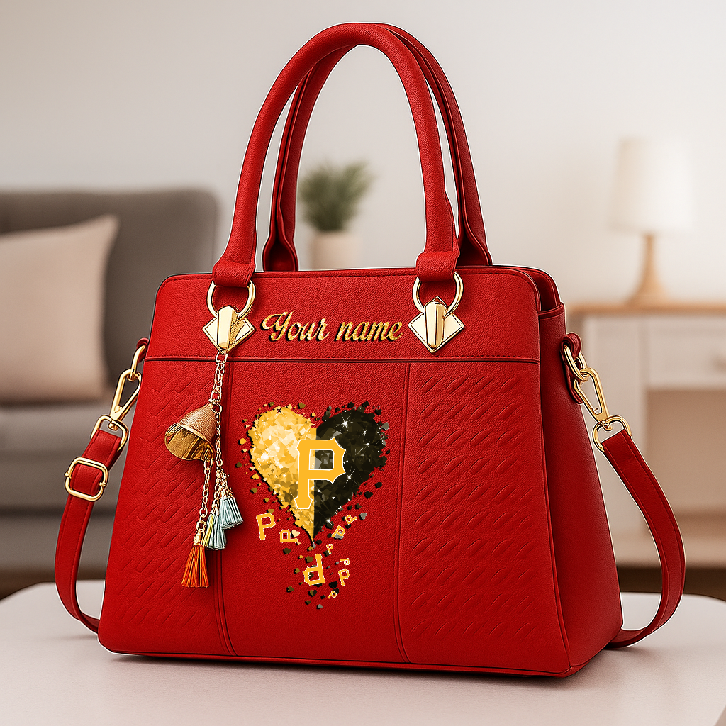 LIMITED EDITION - NEW CUSTOMIZED MLB29 PHP PITTSBURGH PIRATES ZIP HANDBAG MULTICOLOR