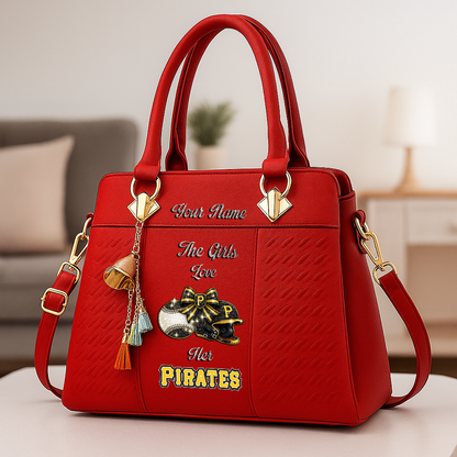 LIMITED EDITION - NEW CUSTOMIZED MLB29 PHP PITTSBURGH PIRATES ZIP HANDBAG MULTICOLOR