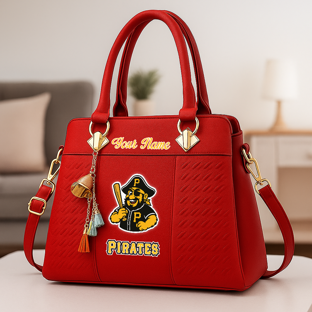 LIMITED EDITION - NEW CUSTOMIZED MLB29 PHP PITTSBURGH PIRATES ZIP HANDBAG MULTICOLOR