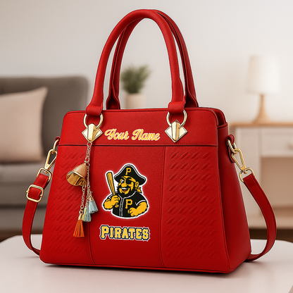 LIMITED EDITION - NEW CUSTOMIZED MLB29 PHP PITTSBURGH PIRATES ZIP HANDBAG MULTICOLOR