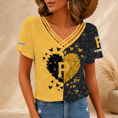 LIMITED EDITION - NEW CUSTOMIZED MLB29 PHP PITTSBURGH PIRATES V-NECK SHIRT