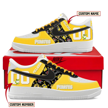LIMITED EDITION - NEW CUSTOMIZED MLB29 PHP PITTSBURGH PIRATES AF1 SHOES