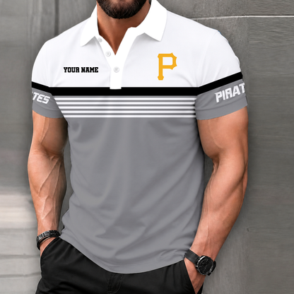 FINAL CLEARANCE - NEW CUSTOMIZED MLB29 PHP PITTSBURGH PIRATES POLO SHIRT