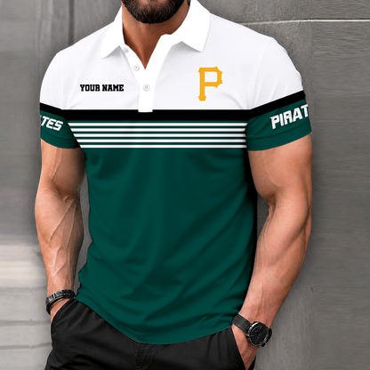 FINAL CLEARANCE - NEW CUSTOMIZED MLB29 PHP PITTSBURGH PIRATES POLO SHIRT