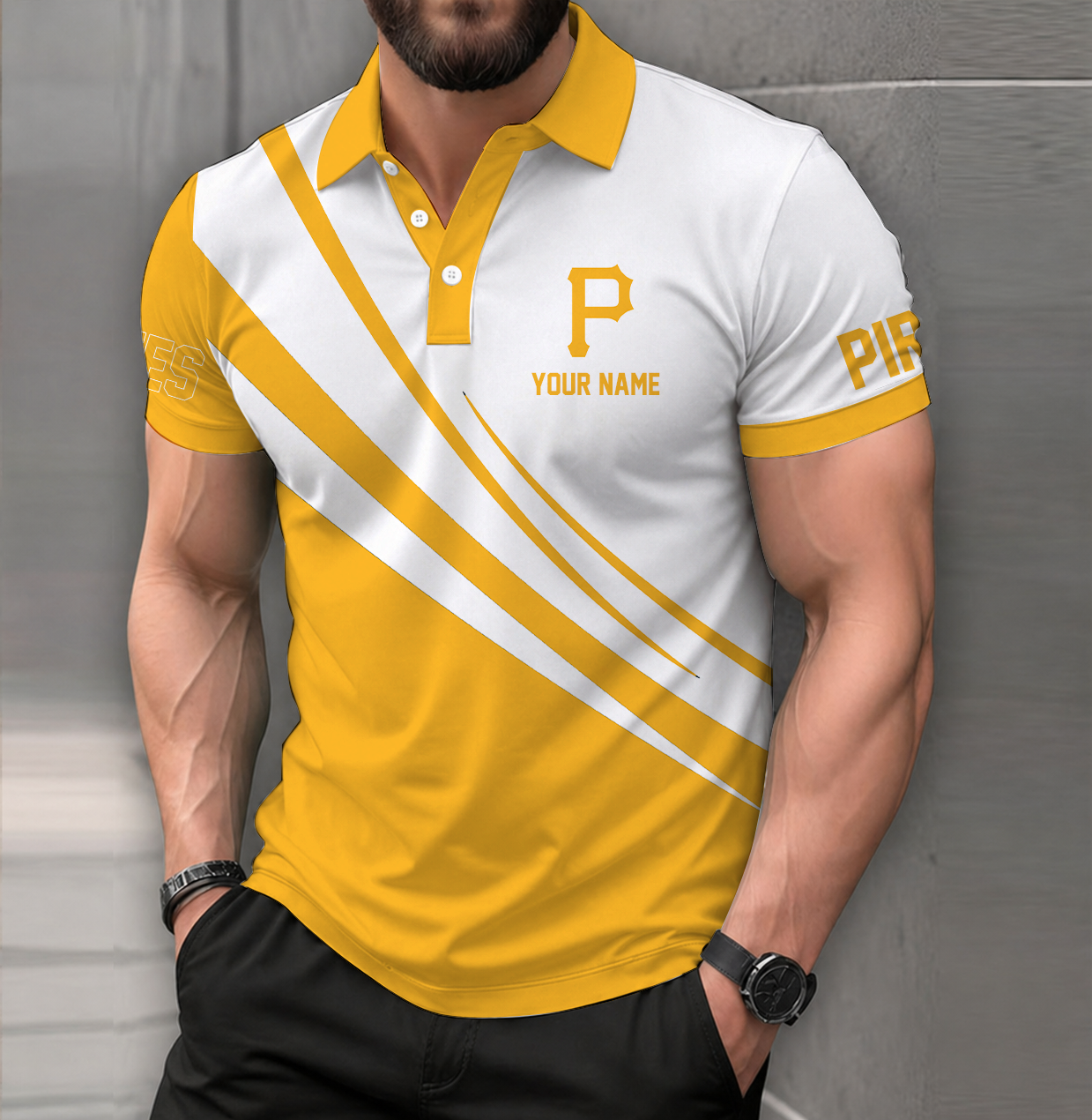 LIMITED EDITION - NEW CUSTOMIZED MLB29 PHP PITTSBURGH PIRATES POLO SHIRT