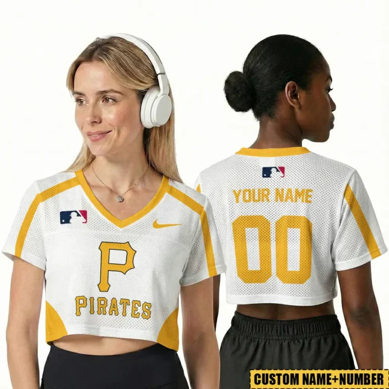 [FLASH SALE] NEW CUSTOMIZED MLB29 PHP PITTSBURGH PIRATES JERSEY CROP TOP