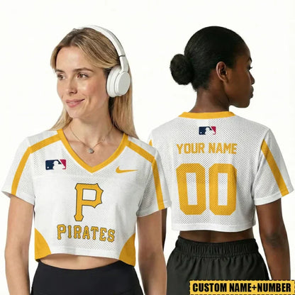 [FLASH SALE] NEW CUSTOMIZED MLB29 PHP PITTSBURGH PIRATES JERSEY CROP TOP