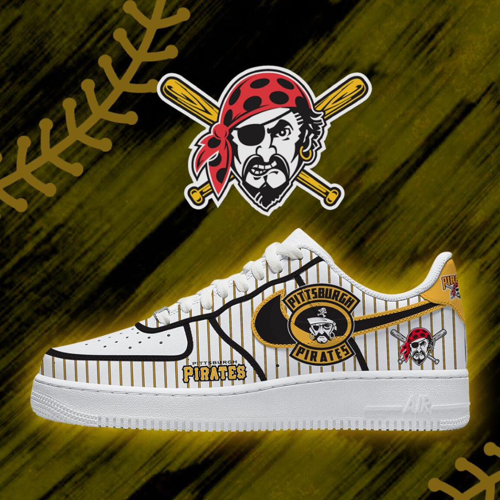 LIMITED EDITION - NEW CUSTOMIZED MLB29 PHP PITTSBURGH PIRATES AF1 SHOES