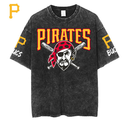 [FLASH SALE] NEW CUSTOMIZED MLB29 PHP PITTSBURGH PIRATES MULTICOLOR WASHED TEE
