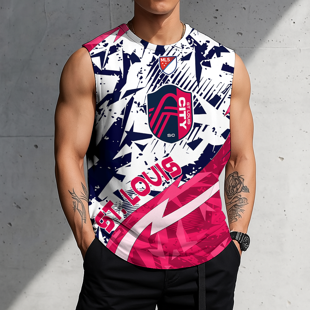 POPULAR NOW - NEW CUSTOMIZED MLS29 SLC ST. LOUIS CITY SC TANK TOP & GYM SHIRT