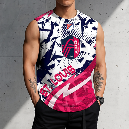 POPULAR NOW - NEW CUSTOMIZED MLS29 SLC ST. LOUIS CITY SC TANK TOP & GYM SHIRT